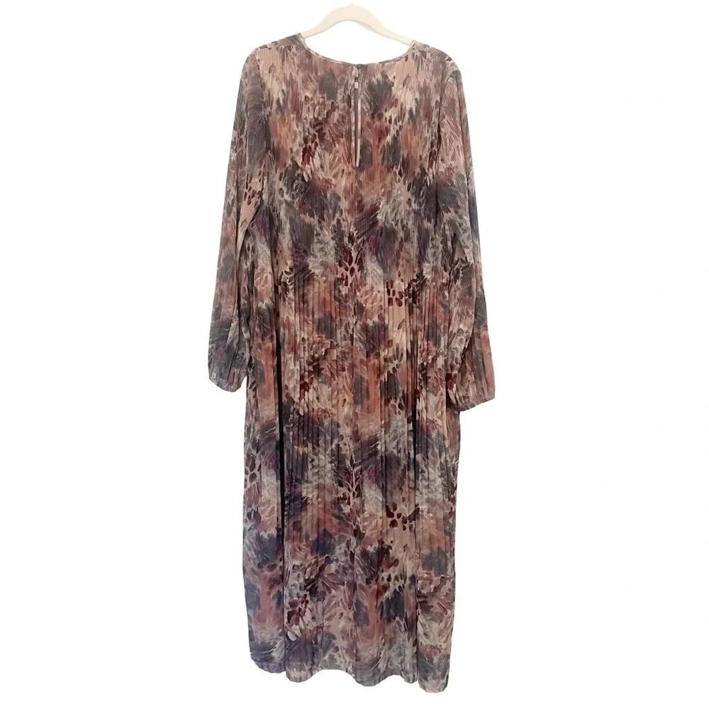 Aritzia Wilfred Daydreamer Pleated Maxi Dress Tannin Foxfire Brown 1X - Picture 13 of 13